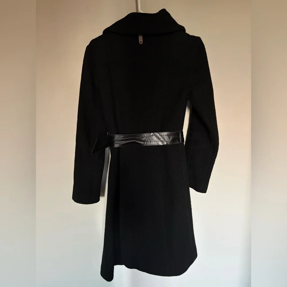 Mackage Black Trench Coat with Belt - Picture 2 of 13